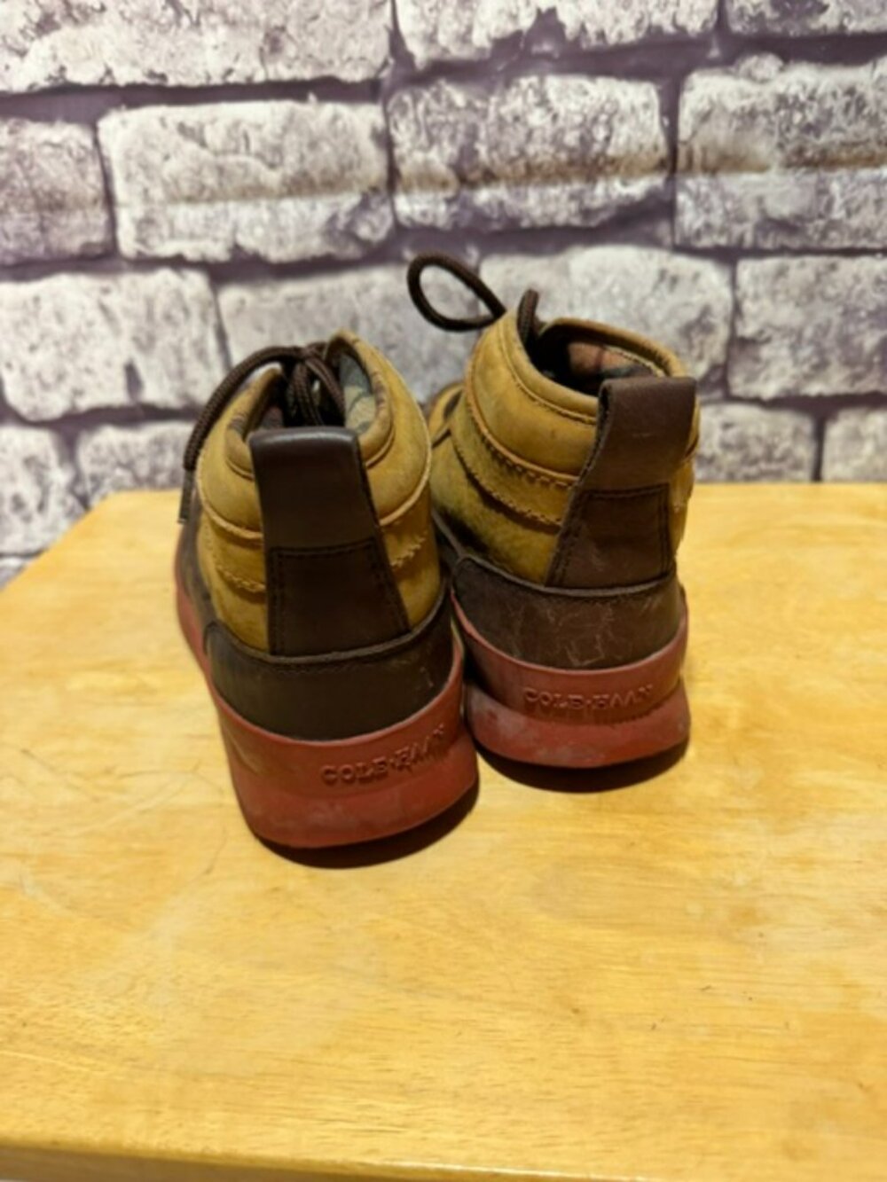 Cole Haan Brown Lace Up Ankle Boots Size 8 - Picture 5 of 6